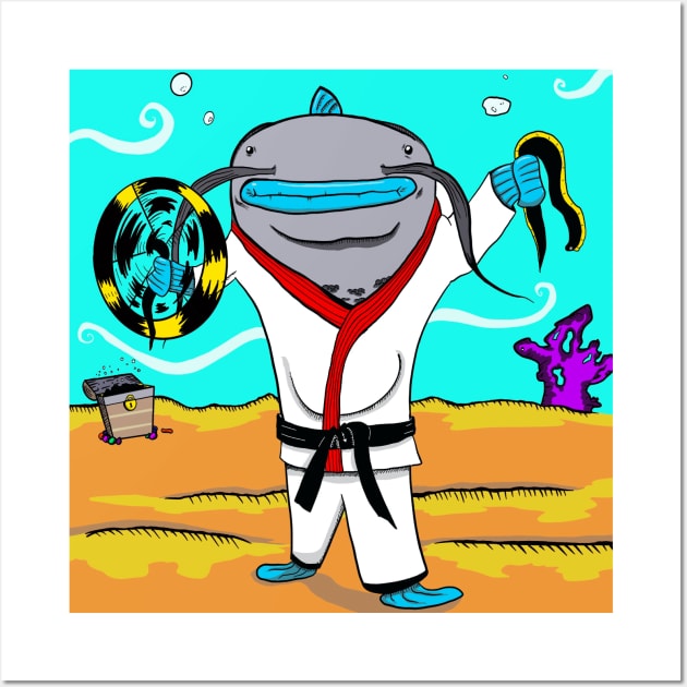 Karate Catfish Wall Art by Goodtimecomics